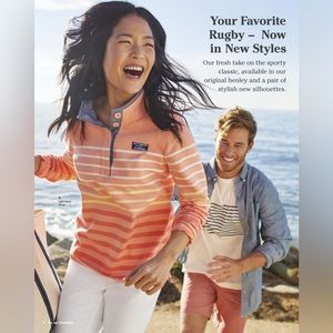 L.L. Bean Women's Soft Cotton Rugby, Stripe long sleeve shirt 🍑